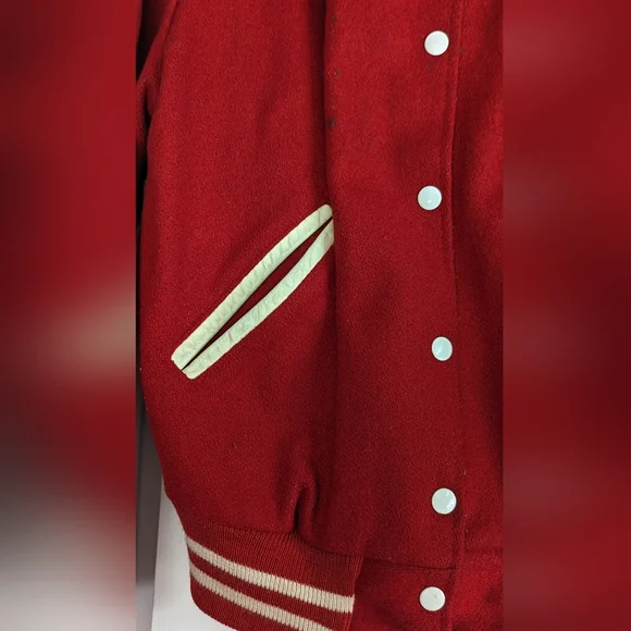 Vintage Cheerleader Varsity Wool Jacket - Red - Picture 6 of 16